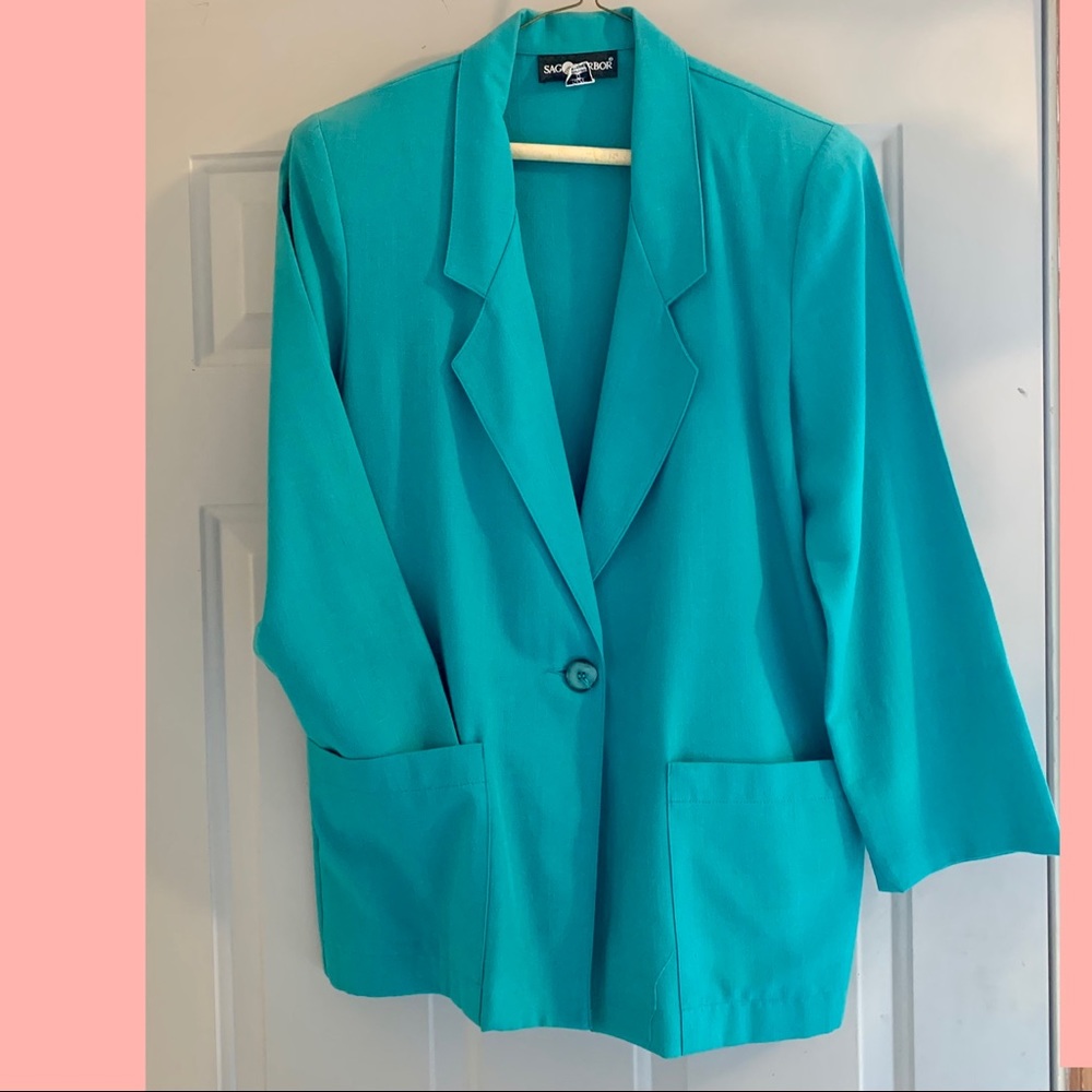 EUC Vintage Sag Harbor Teal Blazer